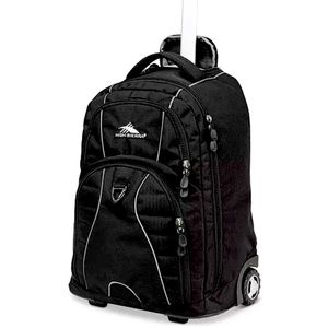 High Sierra freewheel rolling backpack black